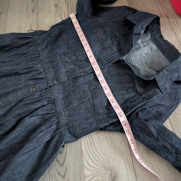 Gap Denim Chambray Fit And Flare Shirt Dress Size 14 - Picture 6 of 7